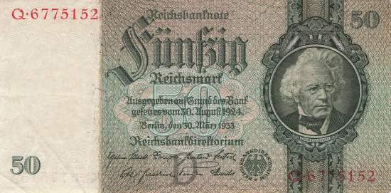 50 Mark 1933 ro.175a D/Q